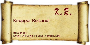 Kruppa Roland névjegykártya